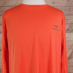 BASSDASH Shirt Mens 2XL Orange Fishing Long Sleeve Moisture Wicking Quick Dry